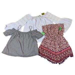 Heart Hips S & Mimi Chica XS Women Tops With Sweet Rain S Boho Romper Cotton & R